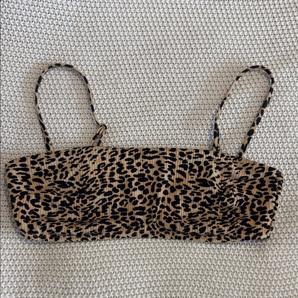 Hollister Swim Leopard Print Bikini Top